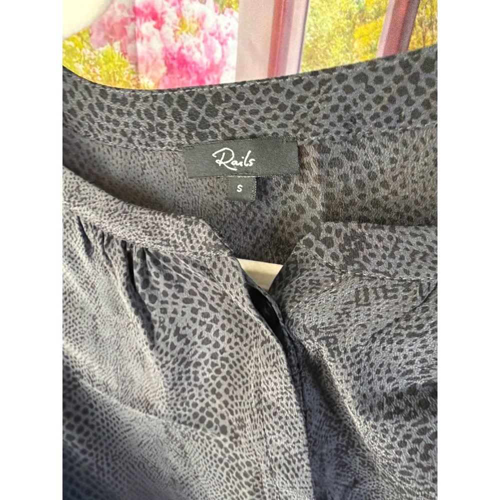 Rails Hana Cobra Silk Mini Dress Charcoal Grey Snakeskin Print Size Small - Picture 7 of 11